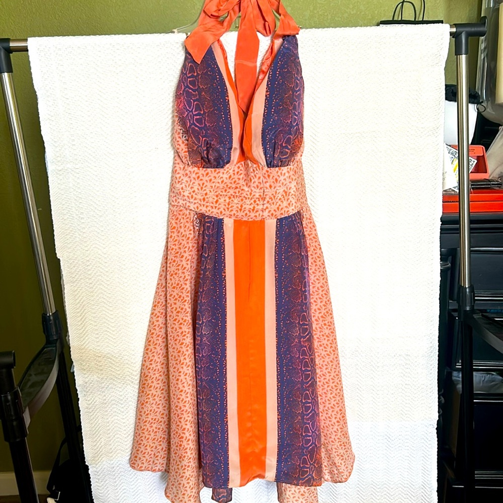 Guess Snakeskin Print Halter Dress